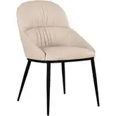 Kora Dining Chair in Light Mocha Leather & Steel (Set of 2)